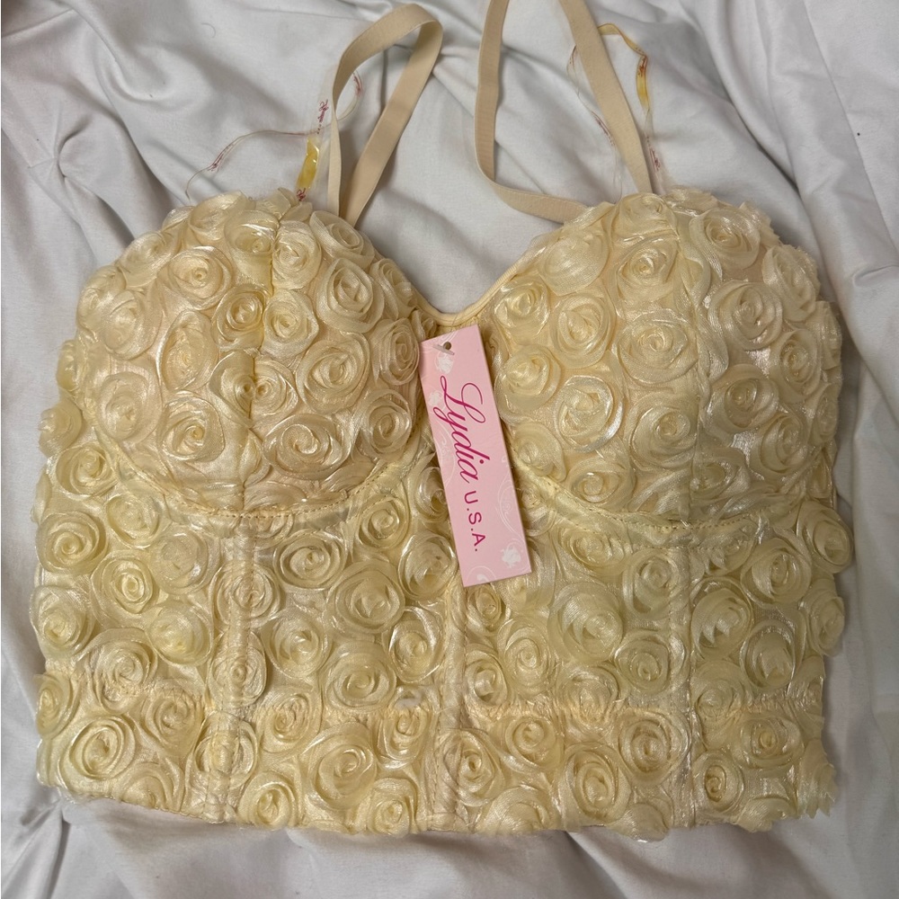 yellow bustier
